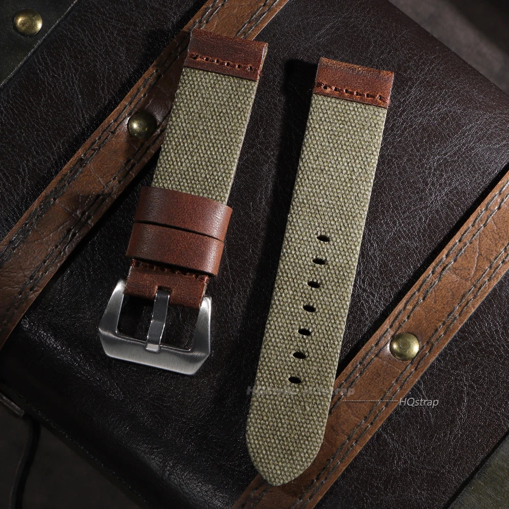 CowLost | product_id-hqstrap-nylon-calfskin-leather-watchbands-20mm-24mm-unisex-replacement-straps |7