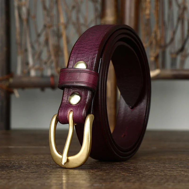CowLost | 2-4cm-width-copper-buckle-cowskin-genuine-leather-belts-for-women |15