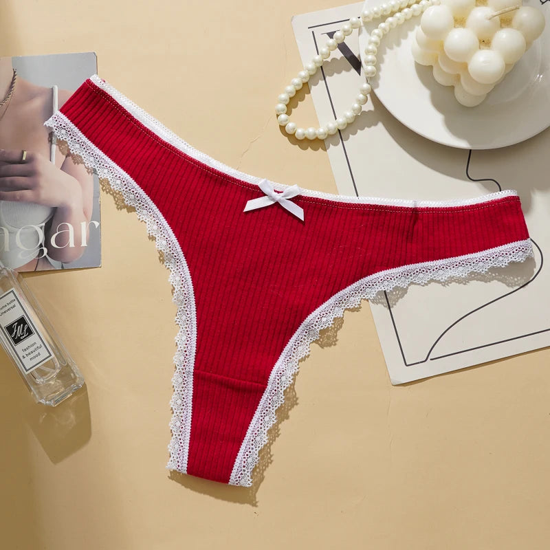 CowLost | womens-sexy-lace-cotton-blends-briefs-solid-color-seamless-simple-underwear |11