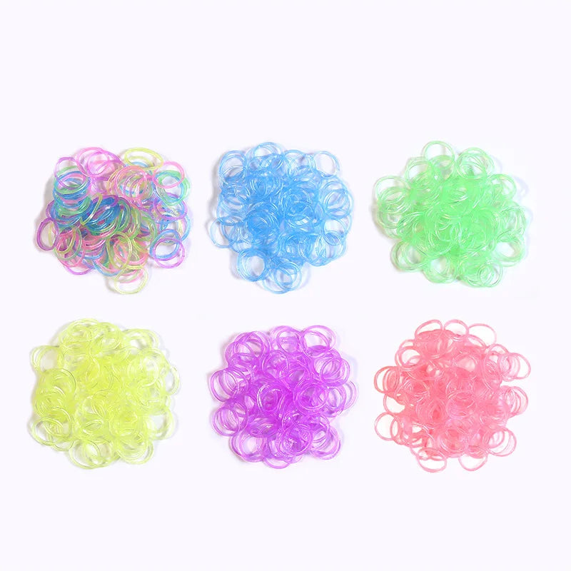 3000pcs Transparent Colored Rubber Loom Bands DIY Bracelet Necklace Toy Gift
