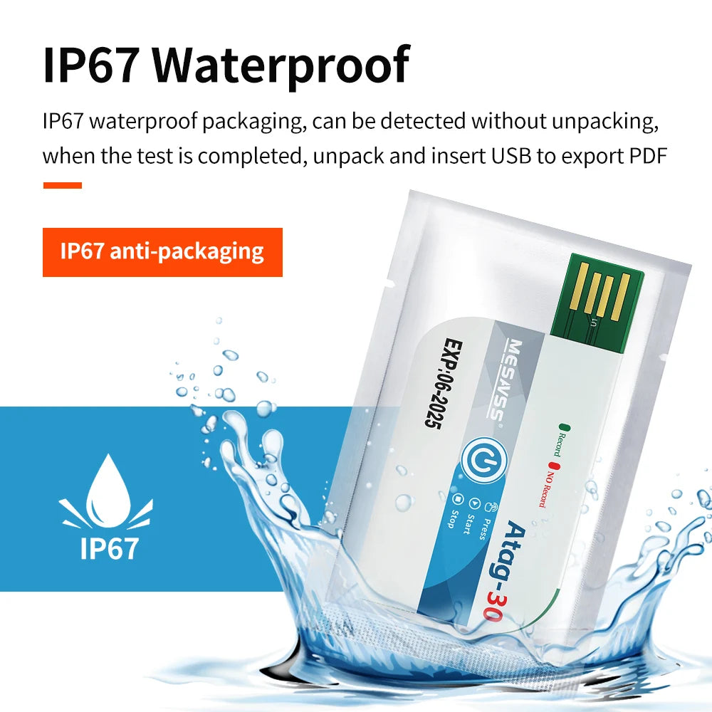 180-Day Disposable USB Temperature Data Logger with LED Indicator and Temp Alarm for Cold Chain Transport PDF Report