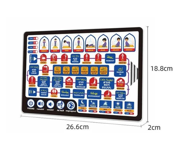 7 Languages Arabic Alphabet Learning Tablet Kids Interactive Educational Touch Pad Gift