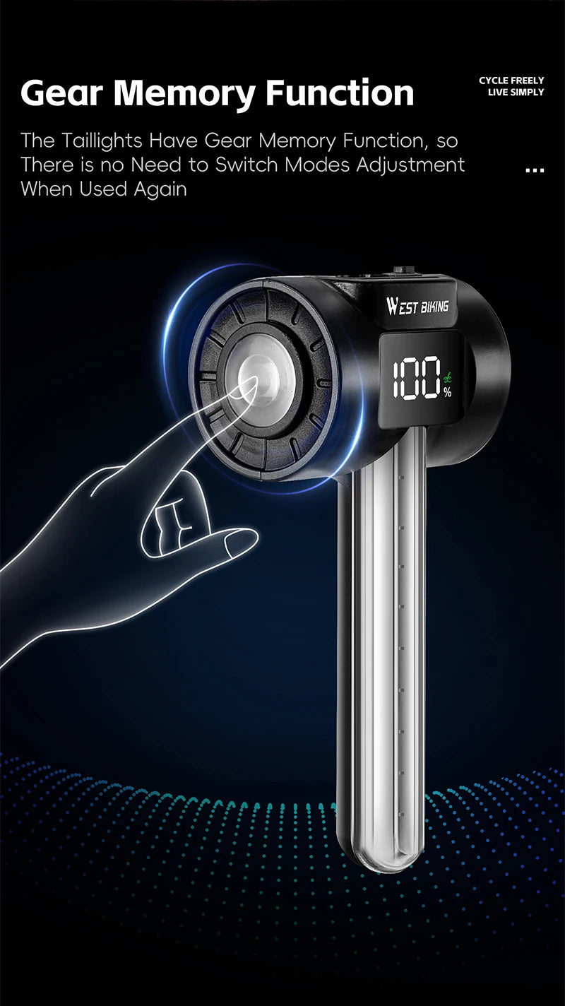 CowLost | west-biking-bicycle-taillight-power-display-intelligent-sensing-navigation-bike-rear-light-type-c-charging-led-mtb-bike-light |15