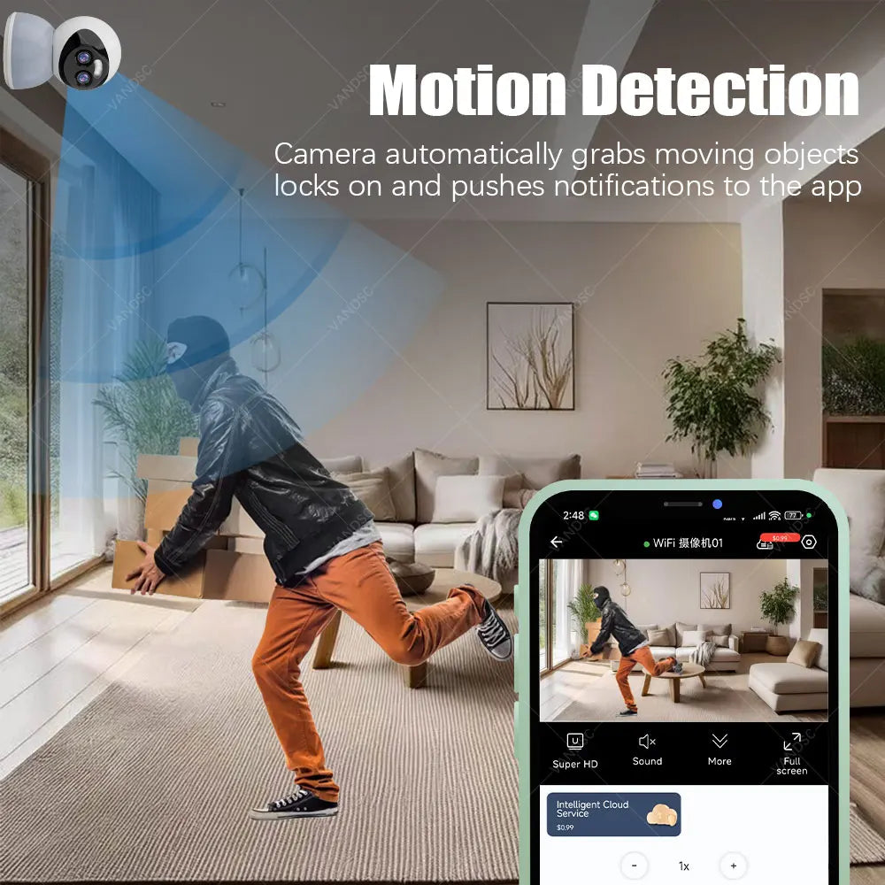 CowLost | product_id-vesafe-6mp-dual-lens-360-ptz-wifi-dome-camera-10x-digital-zoom-motion-detection-two-way-audio-2-4g-5g-wifi |5