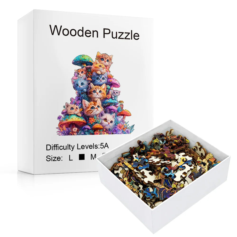 CowLost | product_id-wooden-animal-jigsaw-puzzle-for-adults-cat-and-mushroom-christmas-gift |3