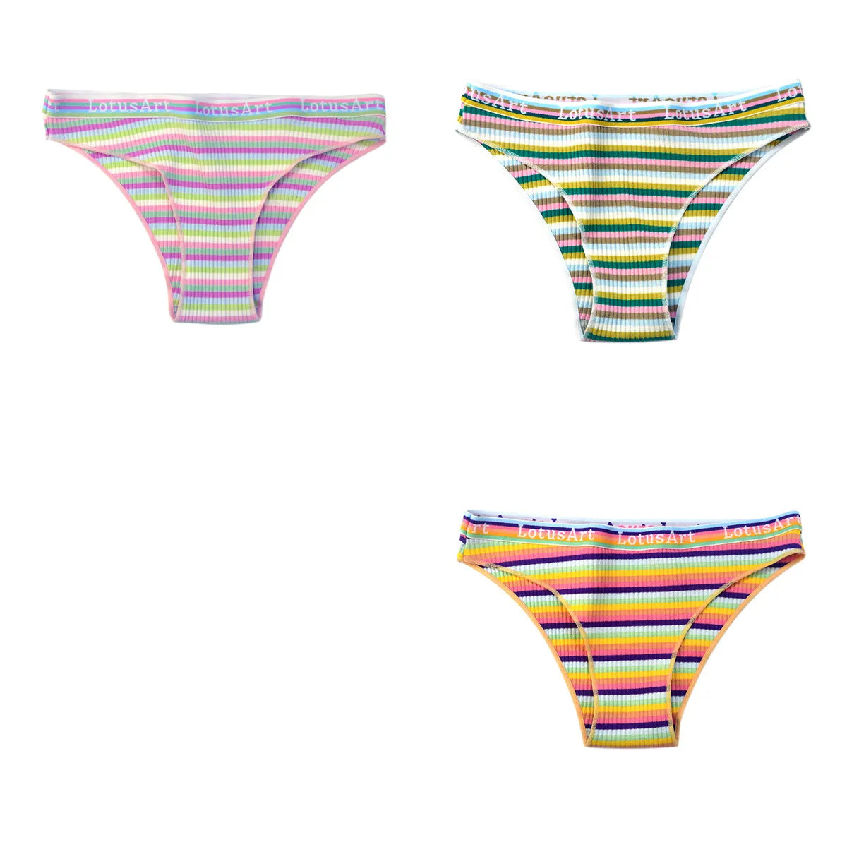 CowLost | product_id-3pcs-women-s-low-waist-striped-cotton-briefs-m-xxl-breathable-panties |31