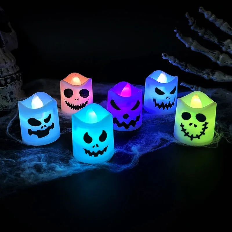 CowLost | 6pcs-halloween-led-ghost-pumpkin-candle-lights-for-party-and-home-decoration |3