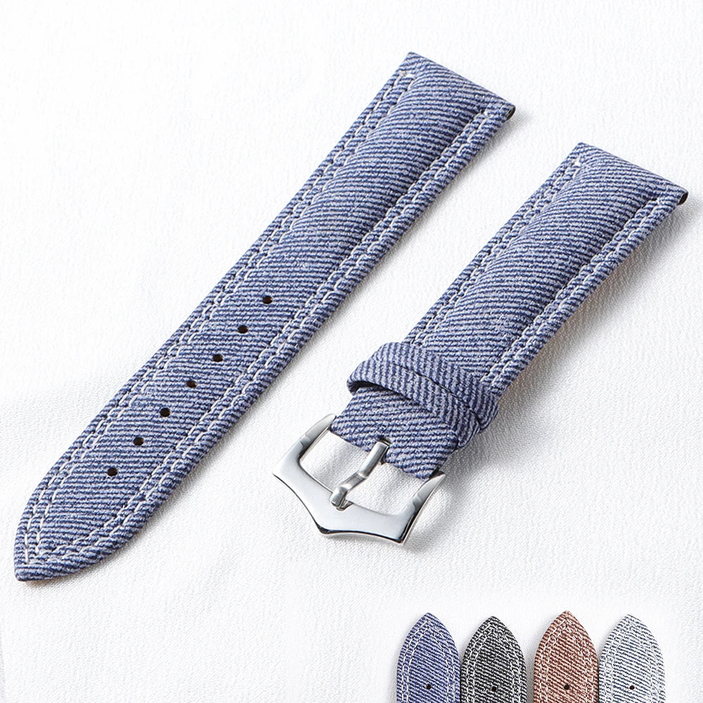 CowLost | product_id-sailcloth-denim-pattern-nylon-leather-watch-strap-18-22mm-sport-wristband-unisex |1