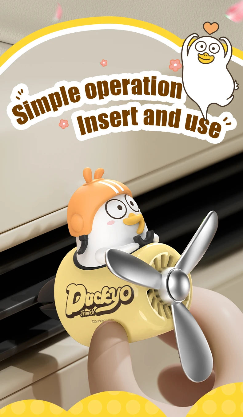 CowLost | product_id-no-perfume-diy-cute-duck-pilot-car-air-freshener-vent-clip-diffuser-ornament |11