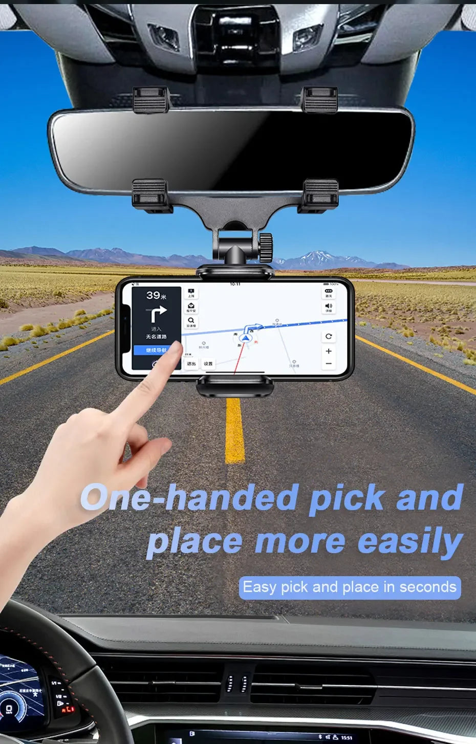 CowLost | mobile-phone-car-mounts-product_id-rearview-mirror-phone-holder-car-mount-stable-rotating-smartphone-bracket |9