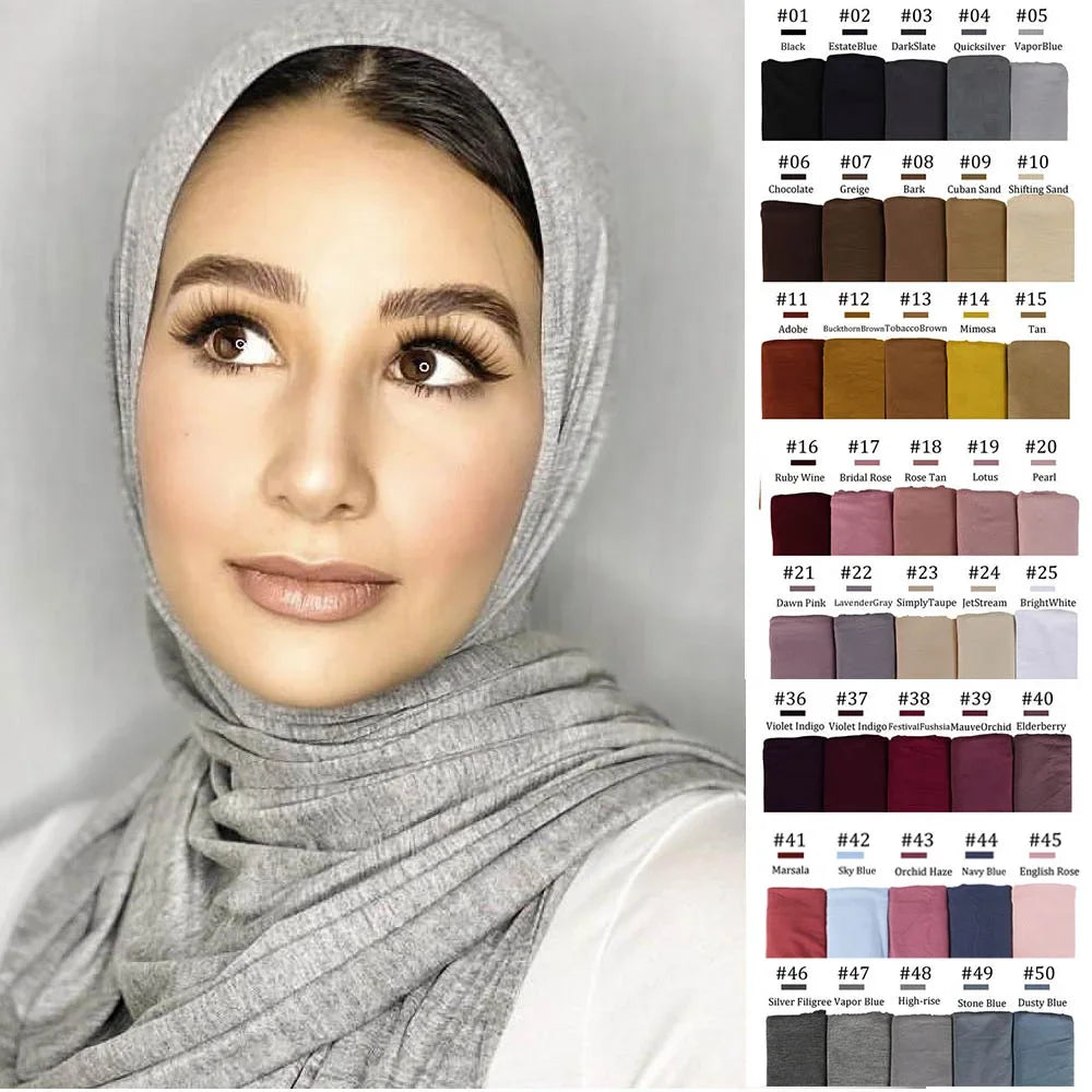 CowLost | muslim-women-stretchy-jersey-hijab-plain-cotton |3