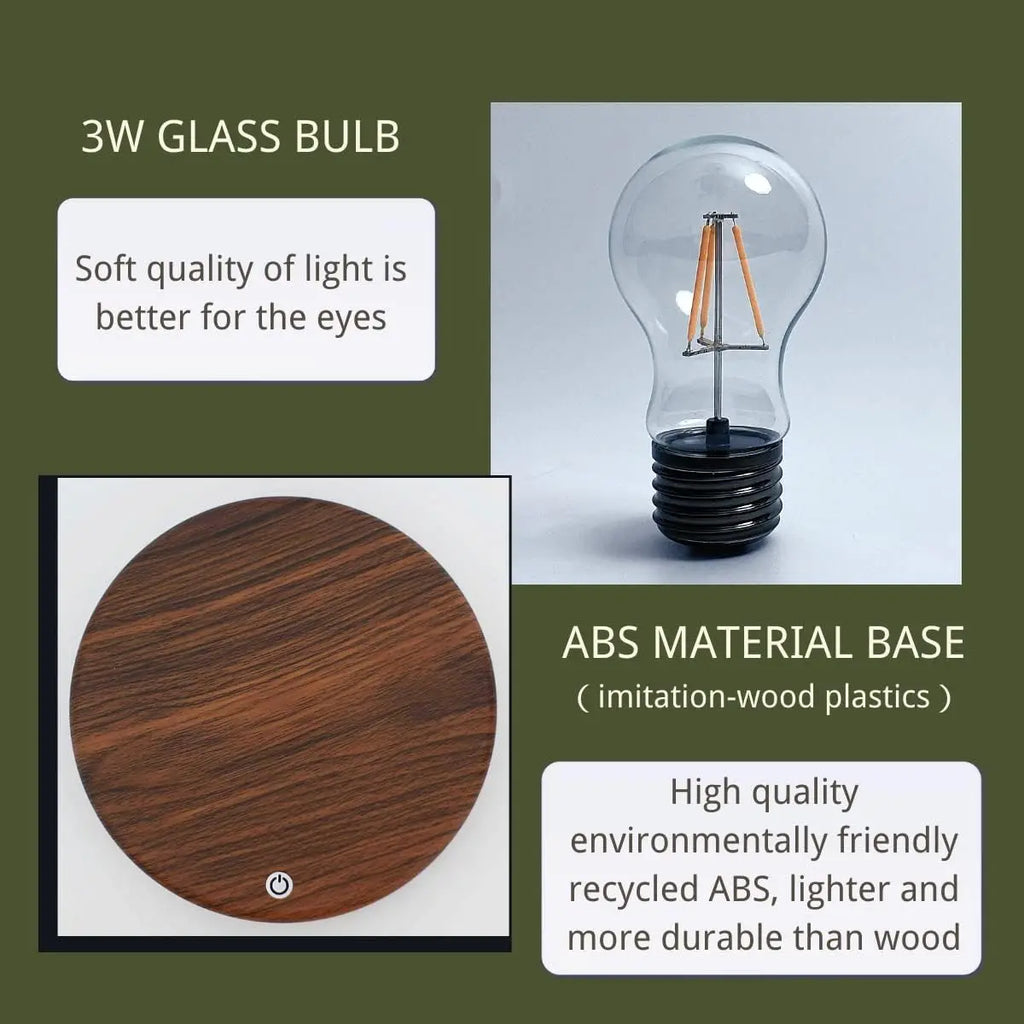 Wireless Levitating Magnetic Floating LED Night Light with 360° Rotation for Room and Office