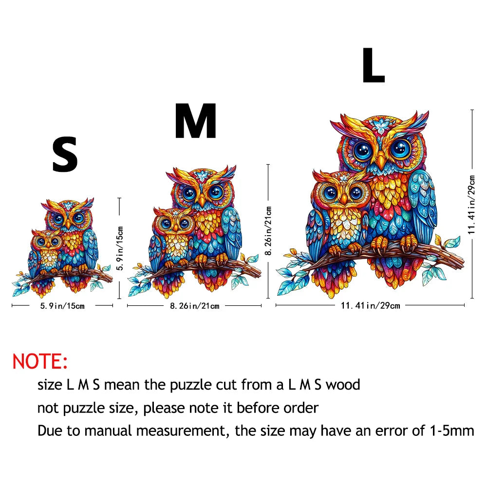 CowLost | product_id-moonlit-owl-cosmic-alien-glow-in-the-dark-wooden-puzzle-set |6