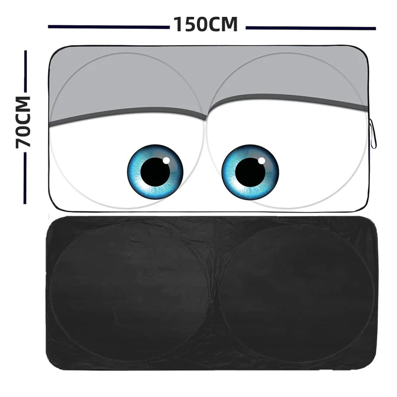 150*70CM Cartoon Eye Car Sunshade Front Window Cover UV Protection