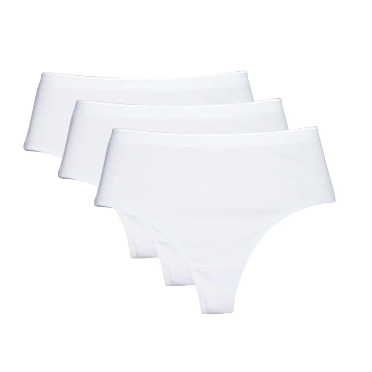 CowLost | product_id-3pcs-women-s-high-rise-cotton-g-string-thong-panties-solid-color-breathable |7