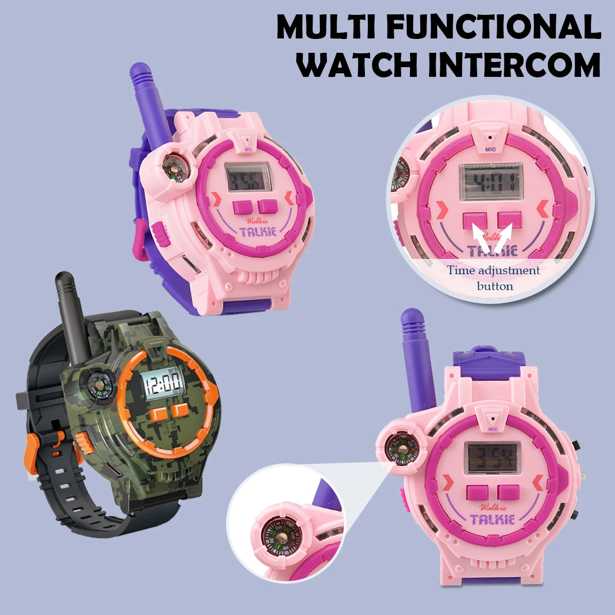 CowLost | product_id-2pcs-rechargeable-electronic-walkie-talkie-watch-with-compass-kids-toy-gift |3