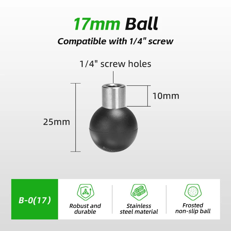 CowLost | photography-product_id-fanaue-extended-1-4-female-double-ball-head-for-17-25mm-ram-car-live-photography-bracket |17