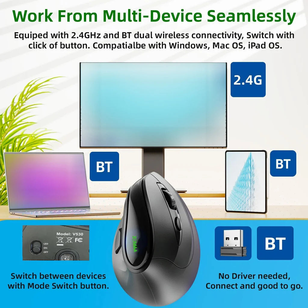 CowLost | jomaa-rgb-rechargeable-wireless-ergonomic-mouse-5-side-buttons-bluetooth-2-4g-wireless-mice-for-pc-computer-notebook-laptop |2