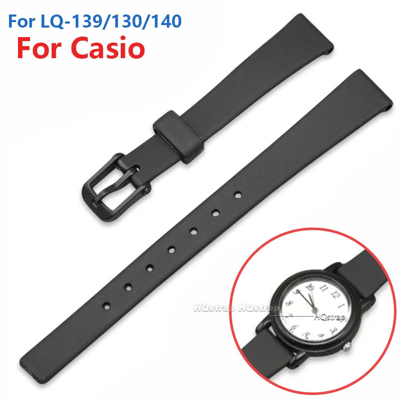 12mm Silicone Rubber Watchband for Casio LQ-130 LQ-139 LQ-140 Waterproof Sport Strap