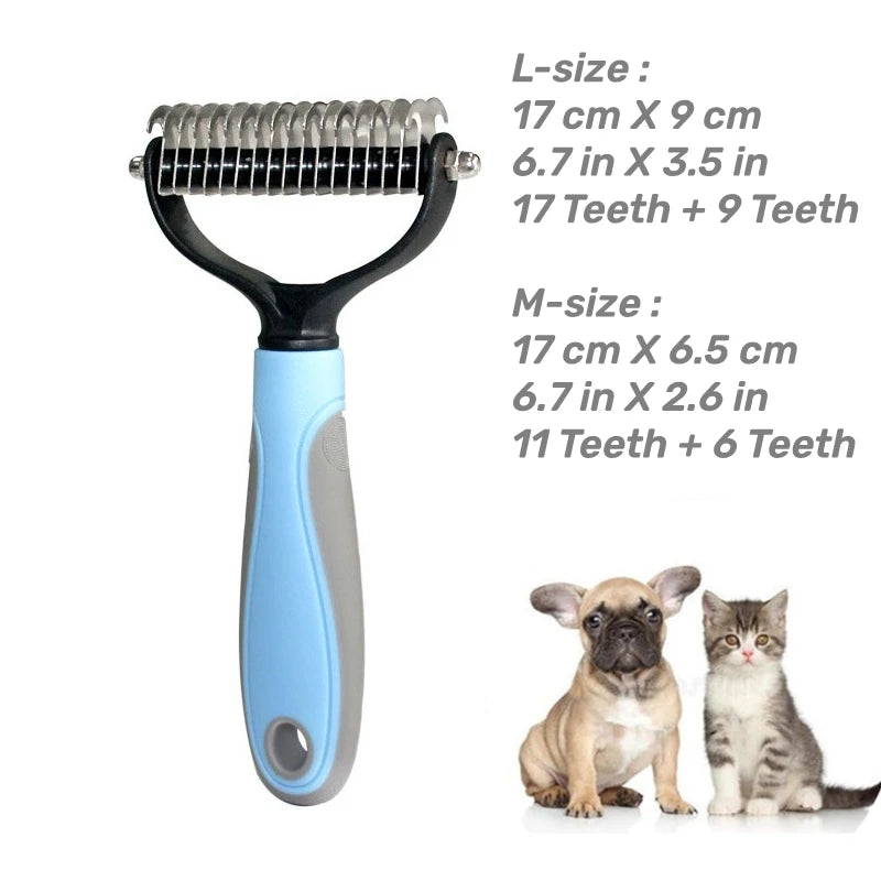 CowLost | pet-beds-pets-stainless-steel-two-sided-grooming-brush-for-shedding-and-dematting |24
