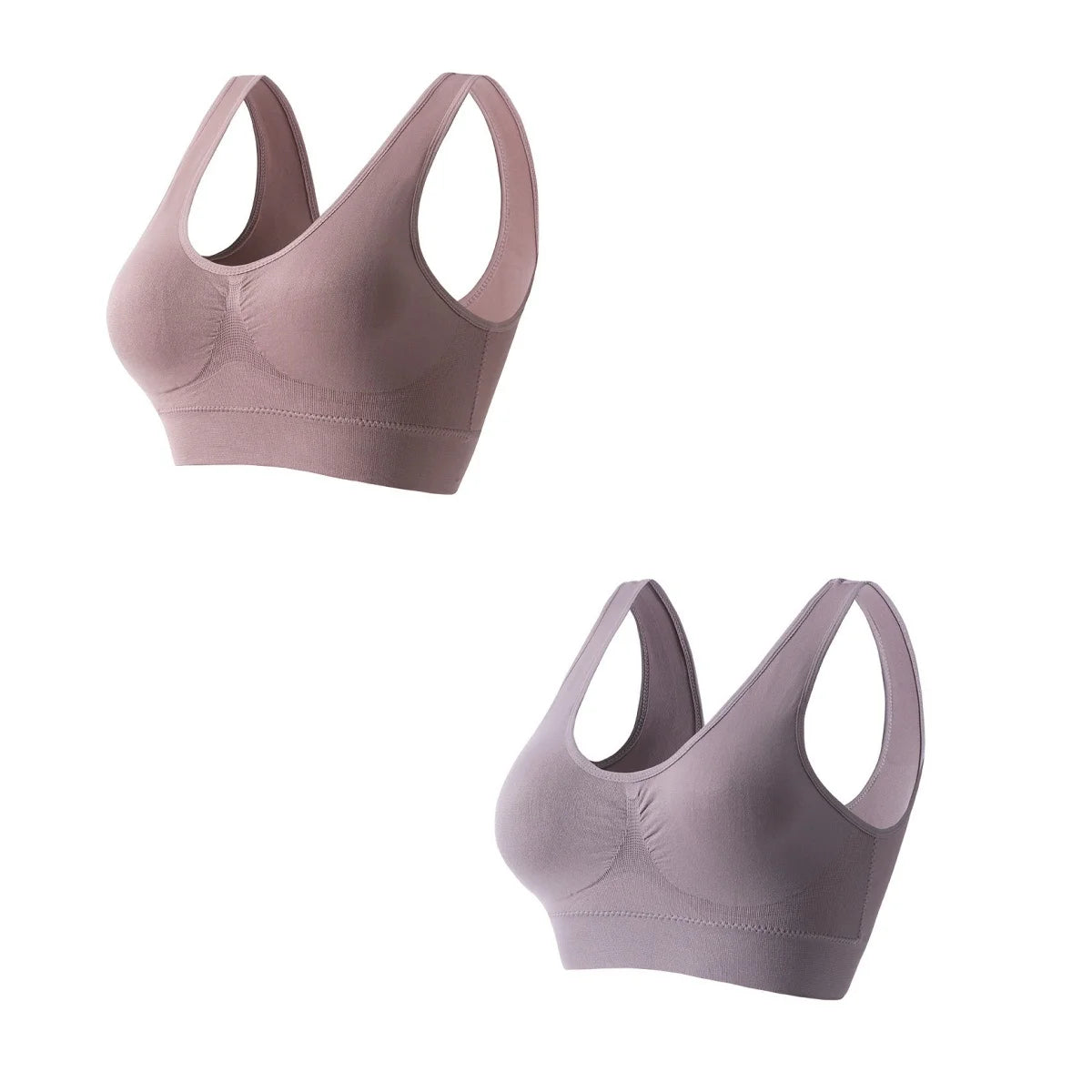 CowLost | product_id-2pcs-wireless-push-up-seamless-sports-bras-plus-size-crop-tops-for-women |7