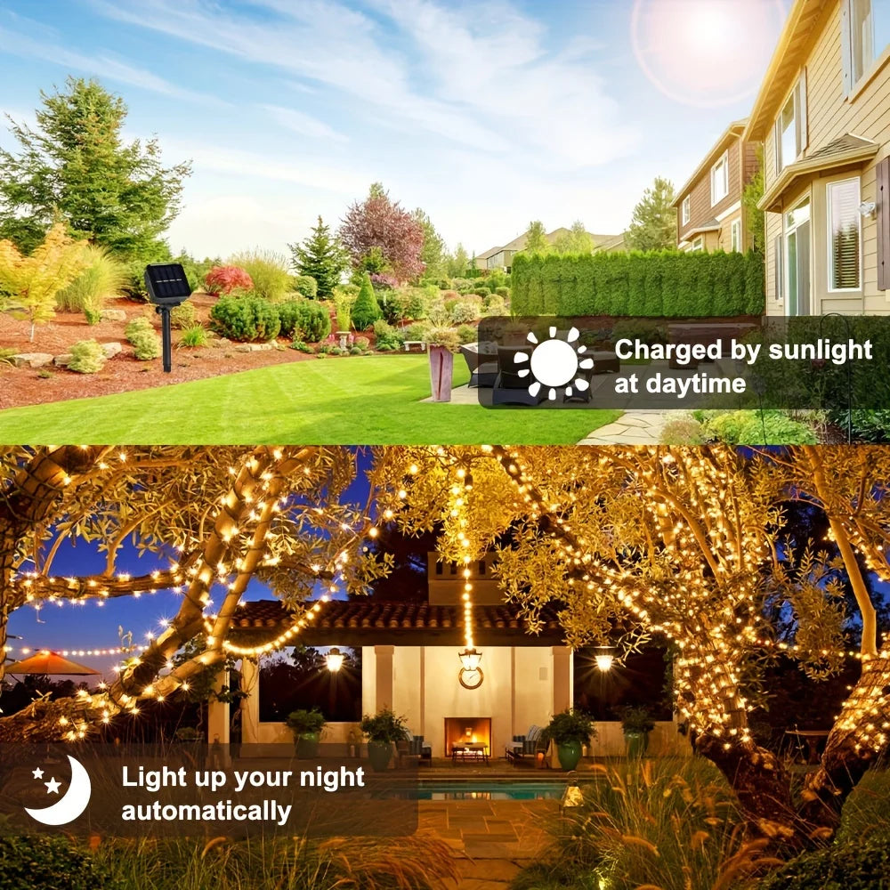 CowLost | christmas-tree-skirts-product_id-32m-300led-rgb-solar-fairy-string-lights-outdoor-8-modes-copper-wire-for-garden-party-wedding-christmas |2