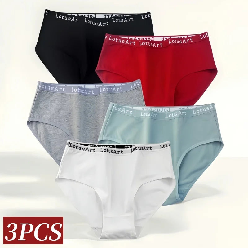CowLost | product_id-3pcs-women-s-high-waist-seamless-cotton-briefs-m-2xl-solid-colors |2