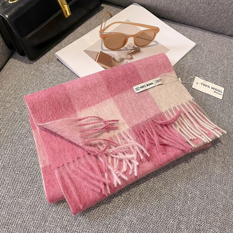 CowLost | australian-wool-winter-plaid-cashmere-scarf |36