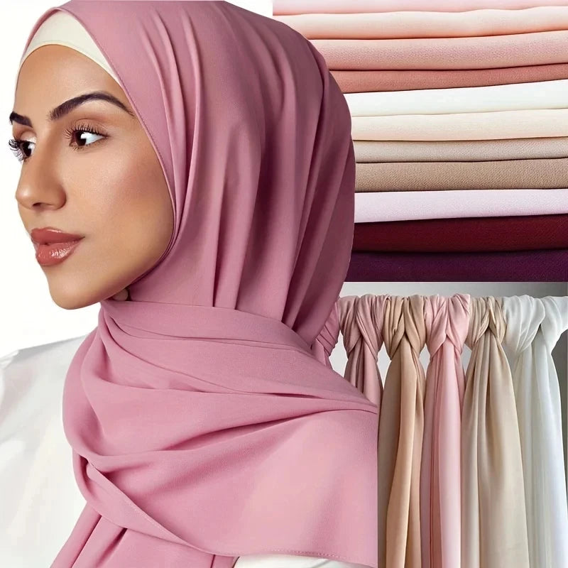 CowLost | muslim-chiffon-hijab-scarf-women-long-solid-color |7