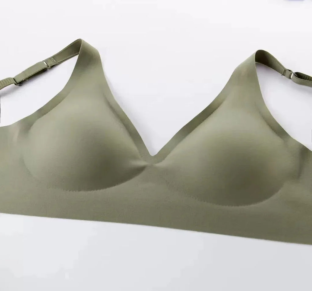 CowLost | soft-support-jelly-glue-french-deep-v-underwear-womens-no-steel-ring-small-chest-gathered-comfortable-adjustment-seamless-bra |15