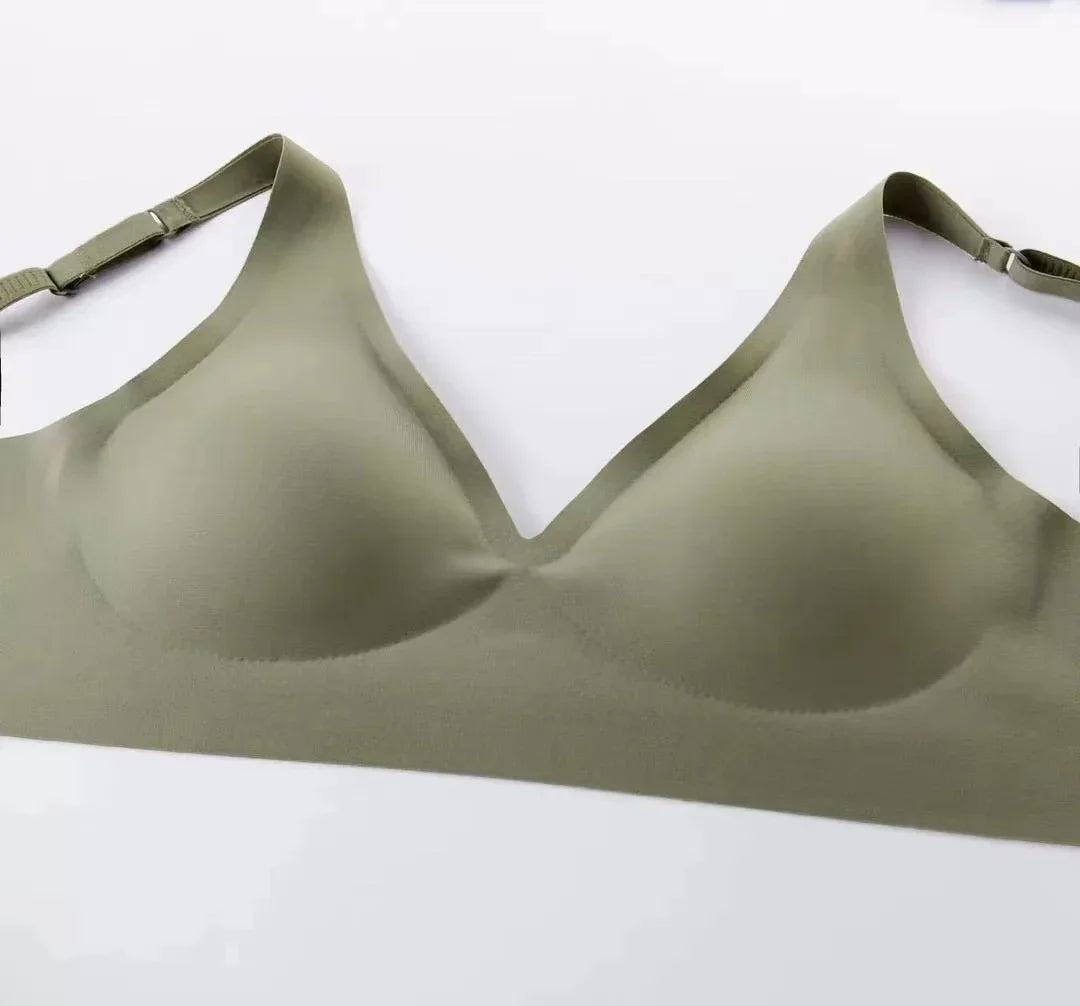 CowLost | soft-support-jelly-glue-french-deep-v-underwear-womens-no-steel-ring-small-chest-gathered-comfortable-adjustment-seamless-bra |15
