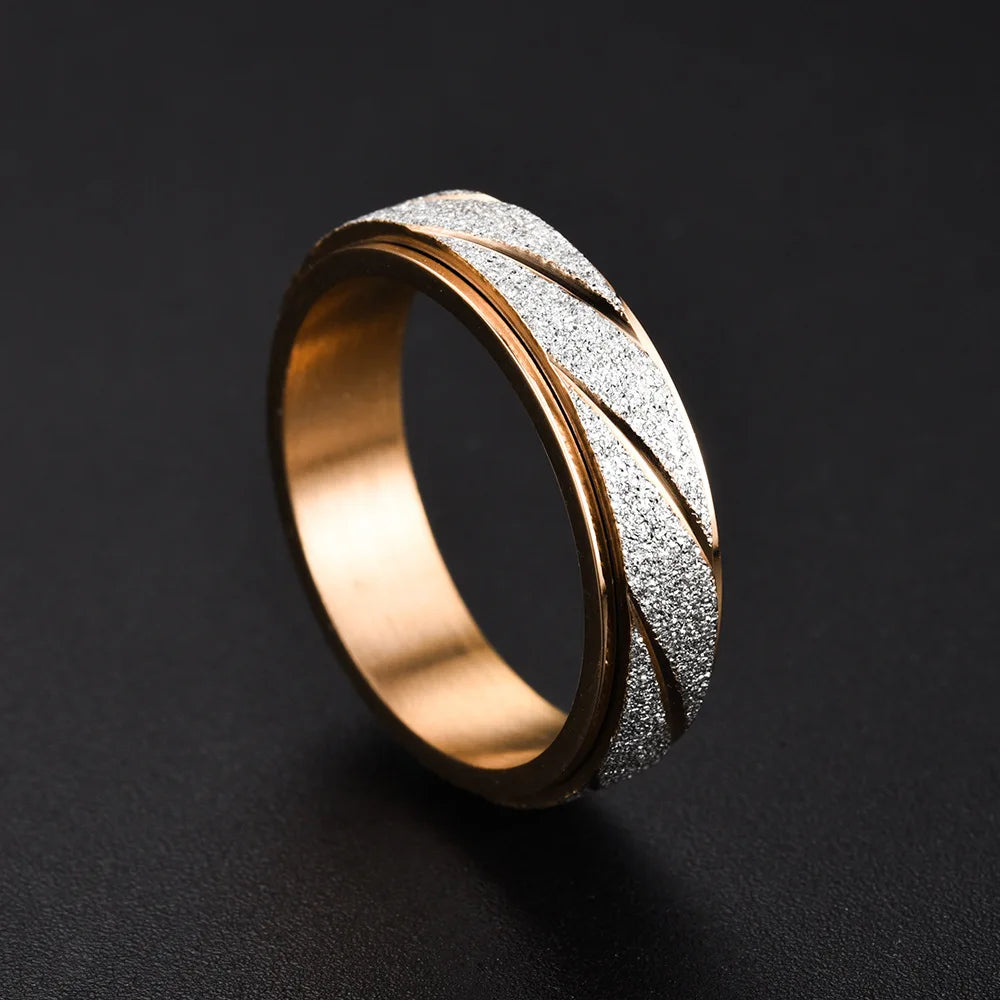 Trendy Frosted Stainless Steel Rings for Women & Men, Sizes 6-11, Wholesale Dropshipping
