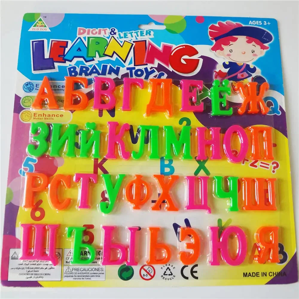 Russian Alphabet Magnetic Letters Fridge Magnets Educational Toy for Kids