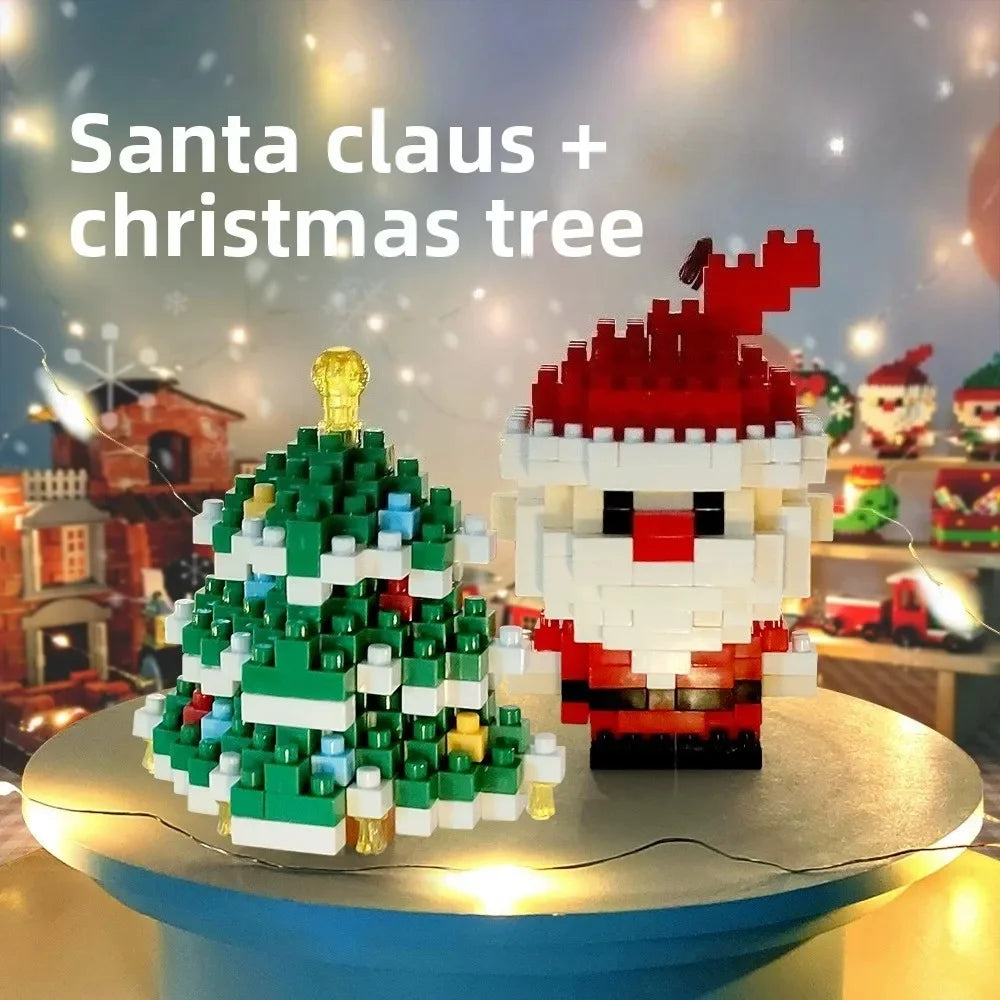 Christmas Building Block Set Santa Claus Reindeer Puzzle Toy for Kids
