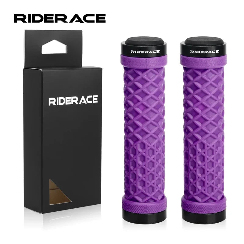 CowLost | riderace-bicycle-handlebar-grips-soft-rubber-mtb-mountain-bike-lock-on-handle-bar-cover-shockproof-anti-slip-ergonomic-cycling |1