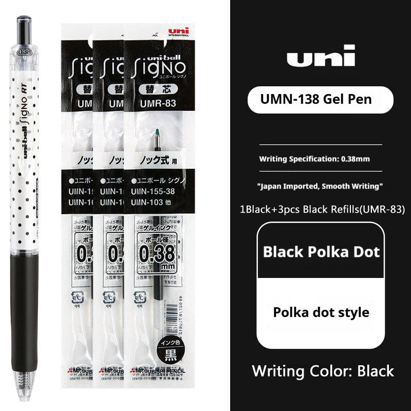 CowLost | product_id-uni-ball-signo-umn-138s-limited-polka-dot-gel-pen-0-38mm-retractable-fine-point-assorted-colors |55