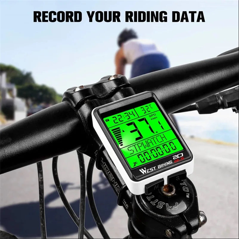 CowLost | west-biking-led-waterproof-bicycle-computer-wireless-5-language-cycling-bike-odometer-stopwatch-speedometer-2-1in-bike-computer |6