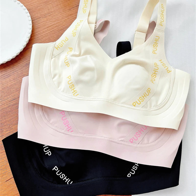 CowLost | product_id-large-size-wire-free-double-layer-pull-up-bra-with-soft-support-and-adjustable-straps |6