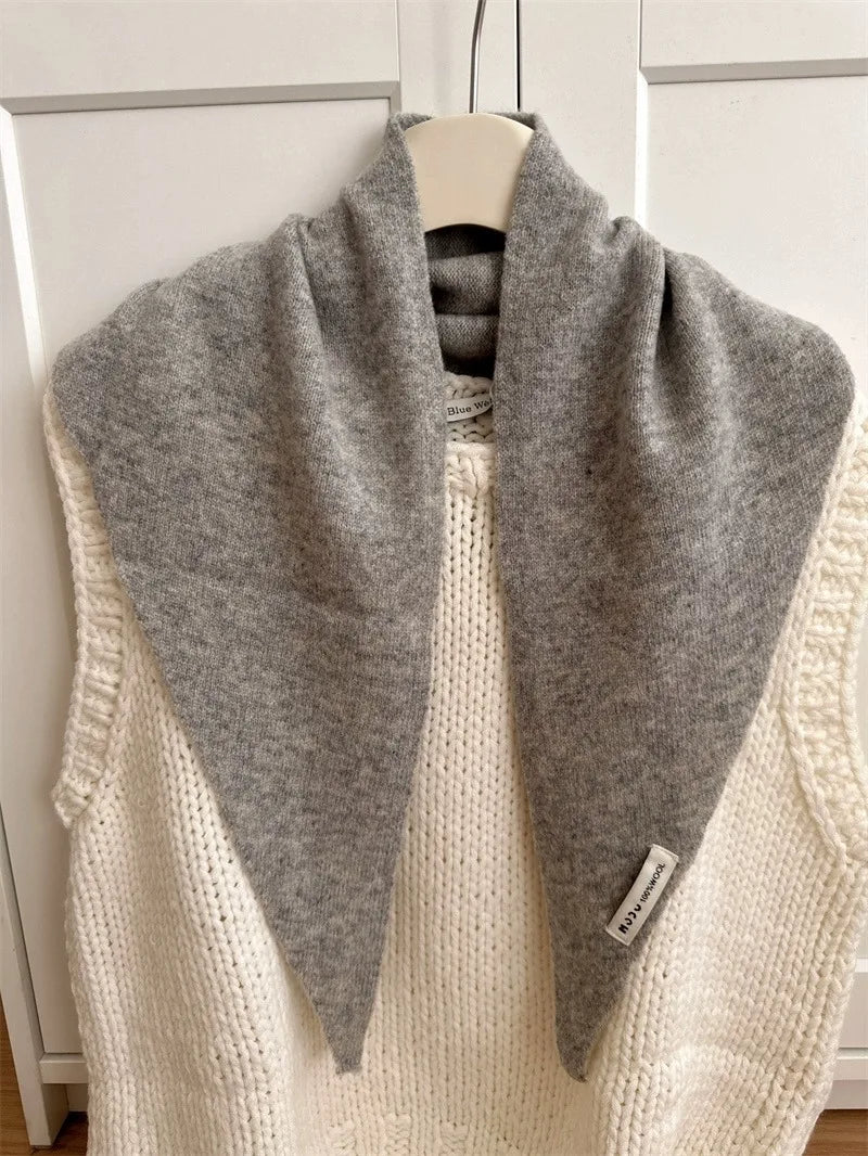 CowLost | british-korean-triangle-scarf-niche-wool-triangular |33