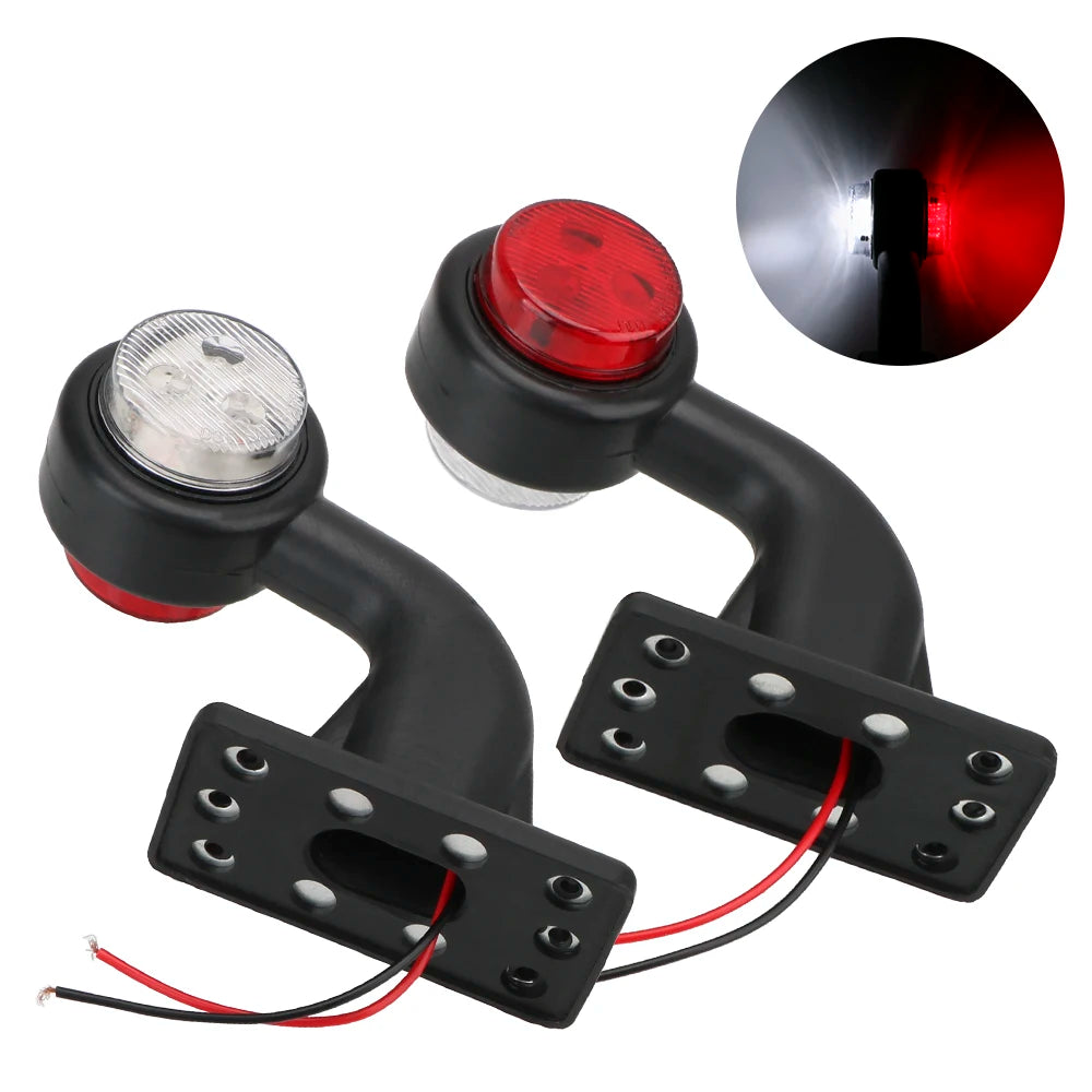 CowLost | truck-lamp-12-24v-led-side-marker-light-indicator-lamp-car-styling-red-white-tail-light-assembly-2pcs-set |4