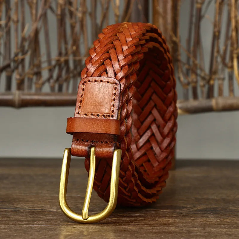 CowLost | 3cm-unisex-fashion-designer-weaving-belt |15