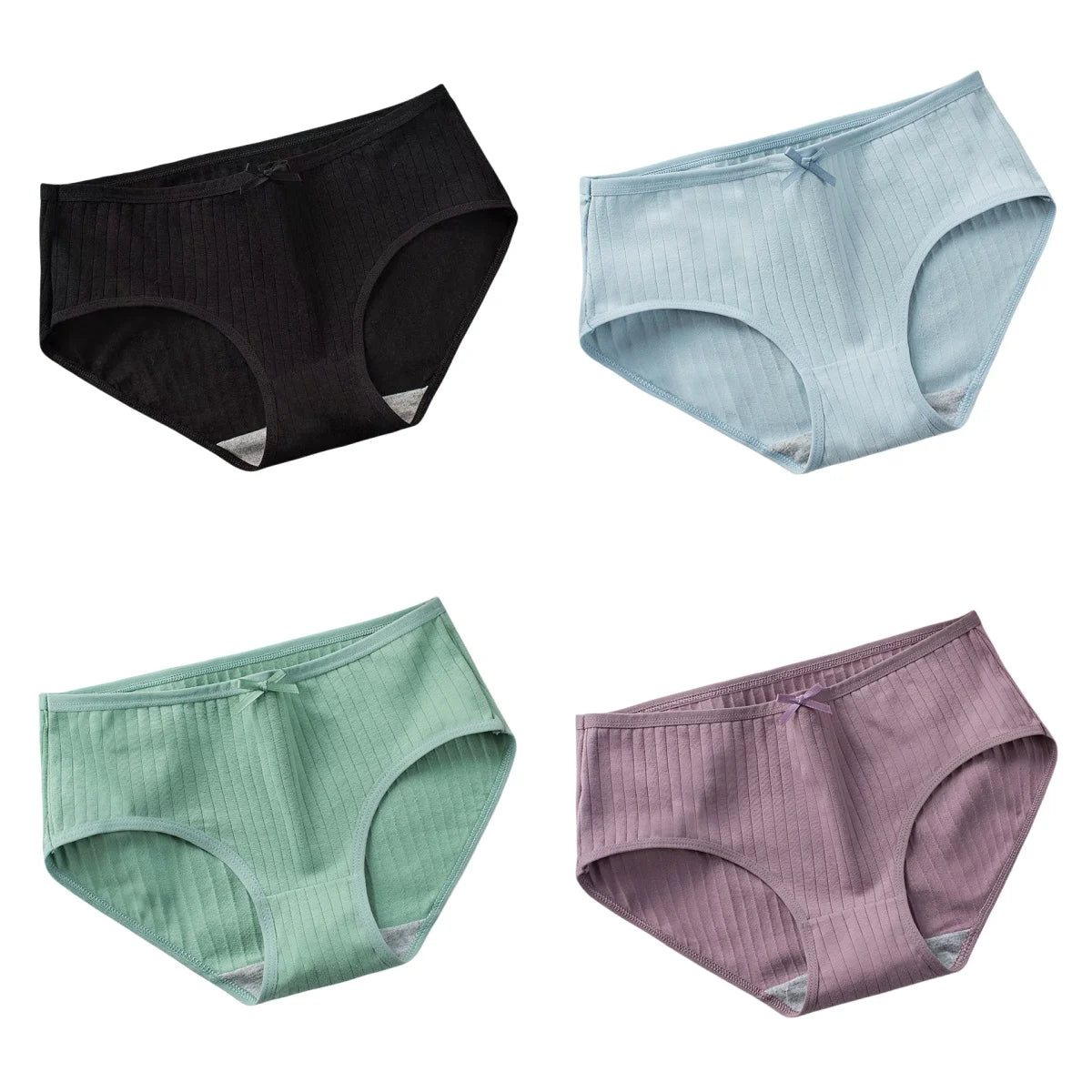 CowLost | product_id-4pcs-womens-low-waist-cotton-breathable-briefs |28