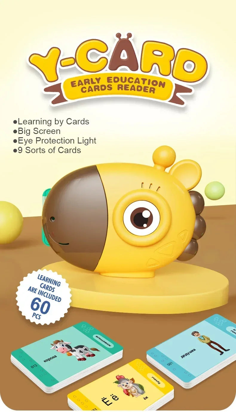 Children's Early Education Russia Giraffe Card Reader 60 Cards 120 Learning Content Russian Alphabet Toy