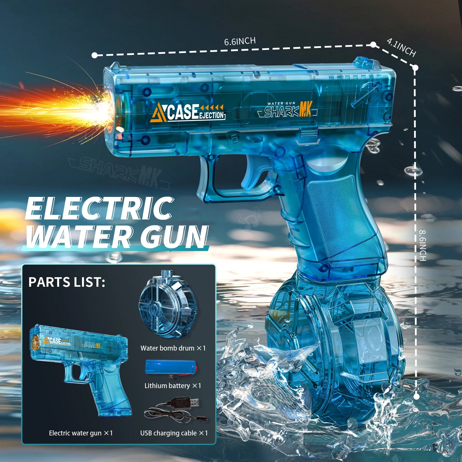 Portable Automatic Electric Burst Water Gun Toy for Kids Outdoor Play