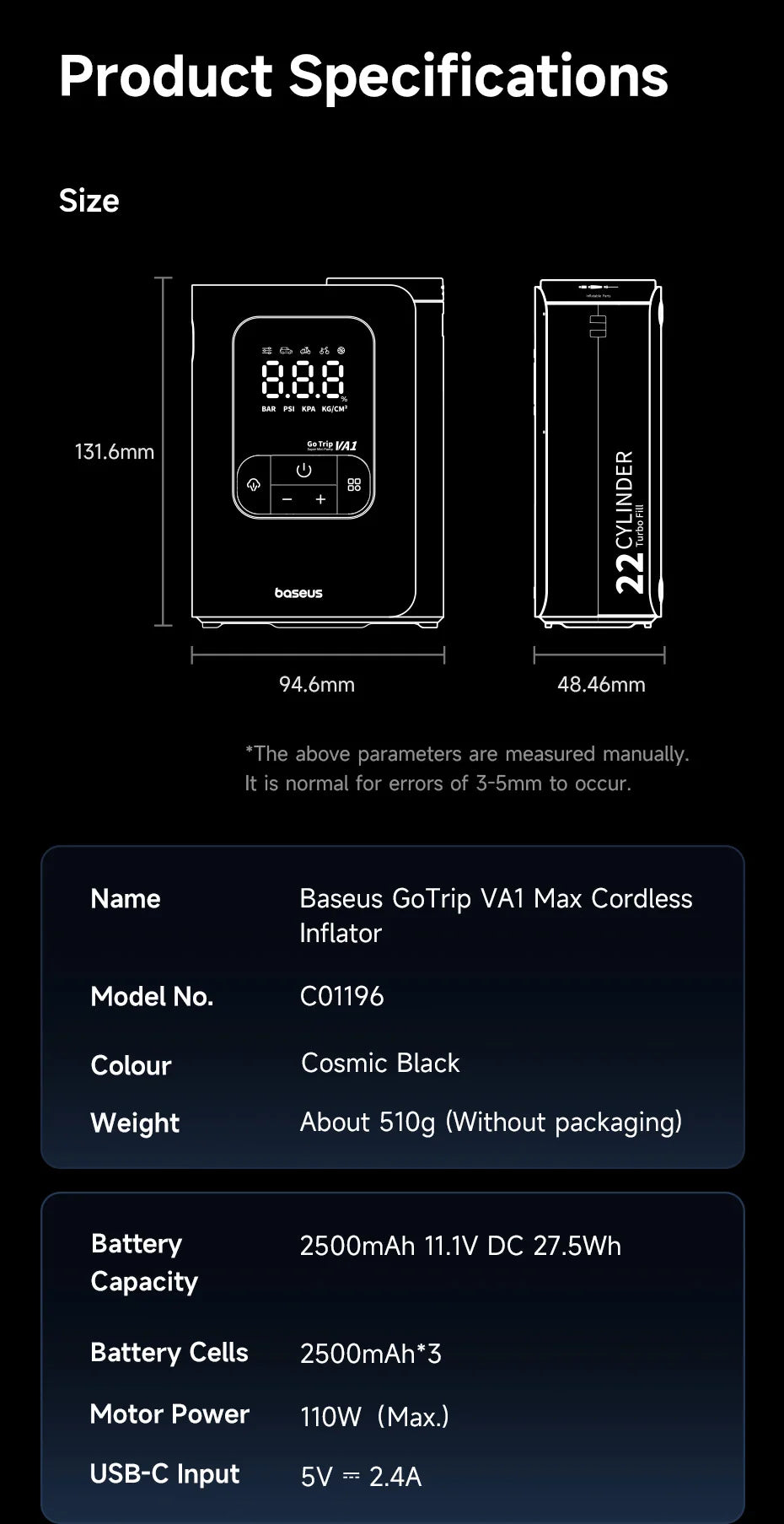 CowLost | baseus-gotrip-va1-pro-max-car-air-pump-7500mah-air-compressor |35