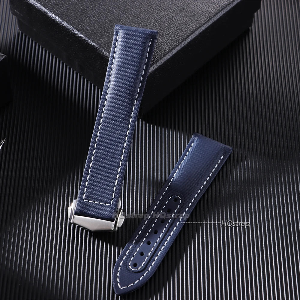 CowLost | for-omega-sailcloth-nylon-watch-band-20mm-22mm-waterproof-sailcloth-strap-black-blue-men-sport-bracelet-folding-buckle-wristband |3