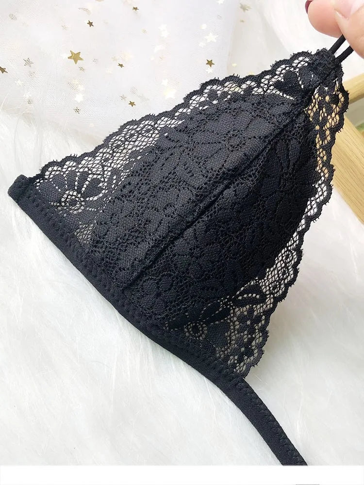 CowLost | product_id-wireless-french-style-triangle-cup-bra-with-front-button-lace-back-ultra-thin-straps |7