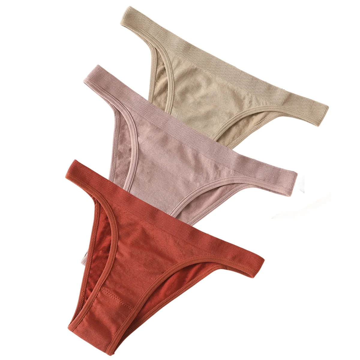 CowLost | product_id-3pcs-women-s-high-rise-seamless-brazilian-stretch-panties-m-l |10