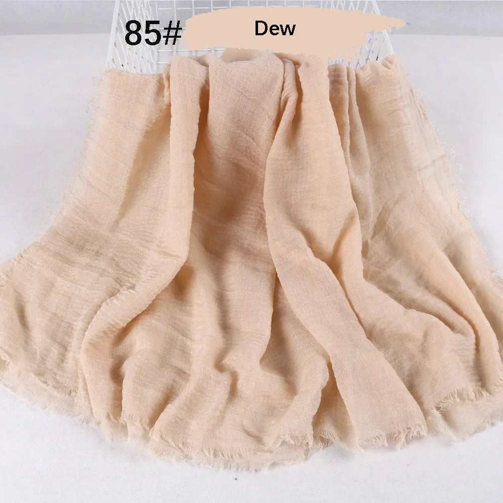 180X90CM Muslim Women Crinkle Hijab Soft Cotton Scarf