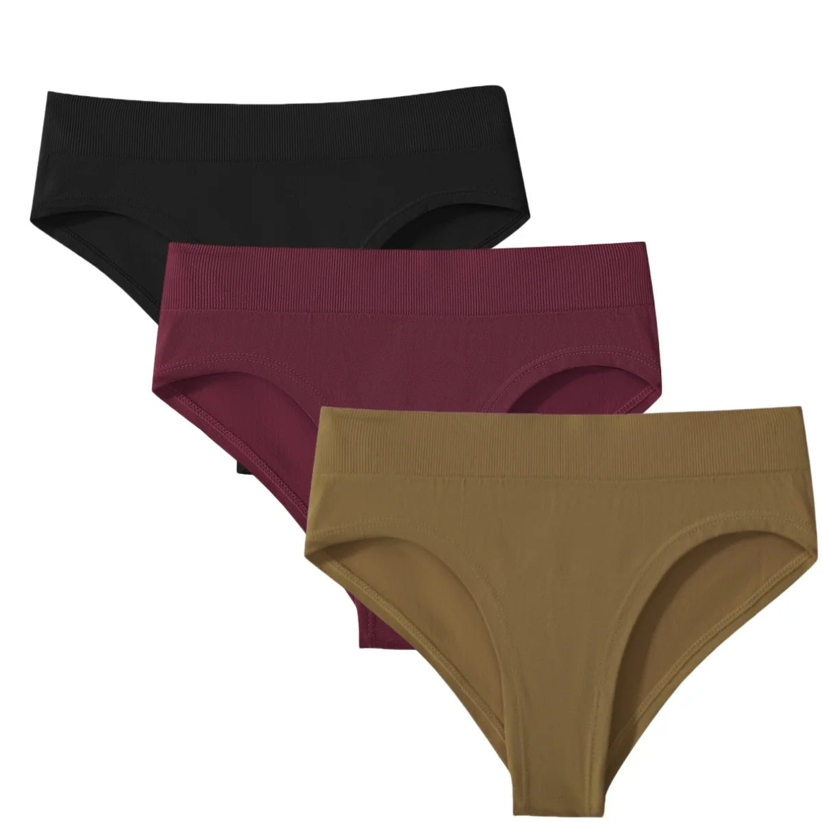 CowLost | product_id-3pcs-womens-high-rise-solid-color-briefs-panties-plus-size-s-3xl |19